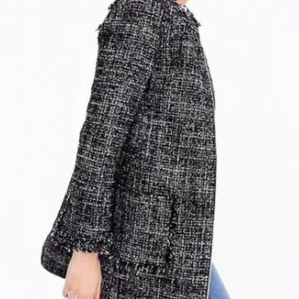 J Crew tweed swing coat in raven black